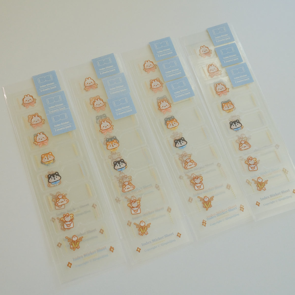 Aidex Sticker Index Sticker Sheet - 2 Sheets/Pack (12 designs)