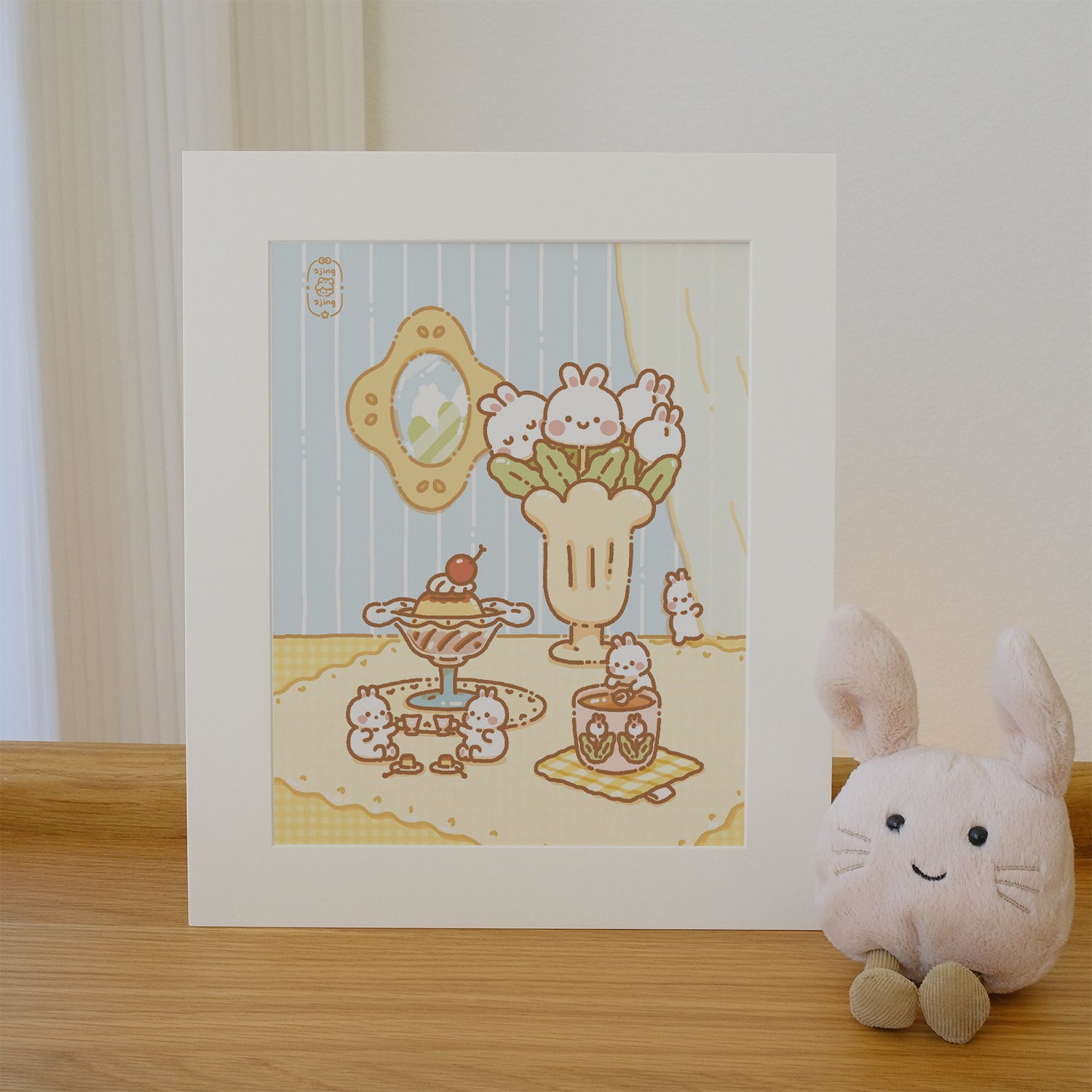 Bunnie's Afternoon Tea Art Print by 2jingis2jing (8.5 x 11 inches)