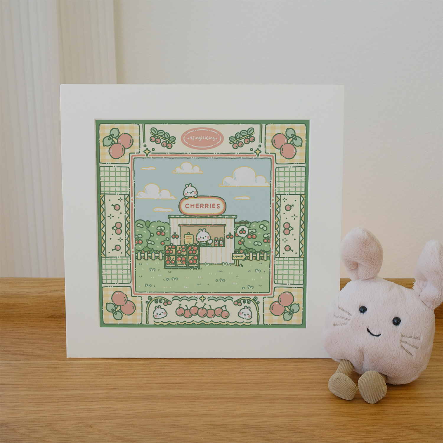 Bunny's Fruit Farm Art Print - Cherry Farm (Standard size or Mini size)