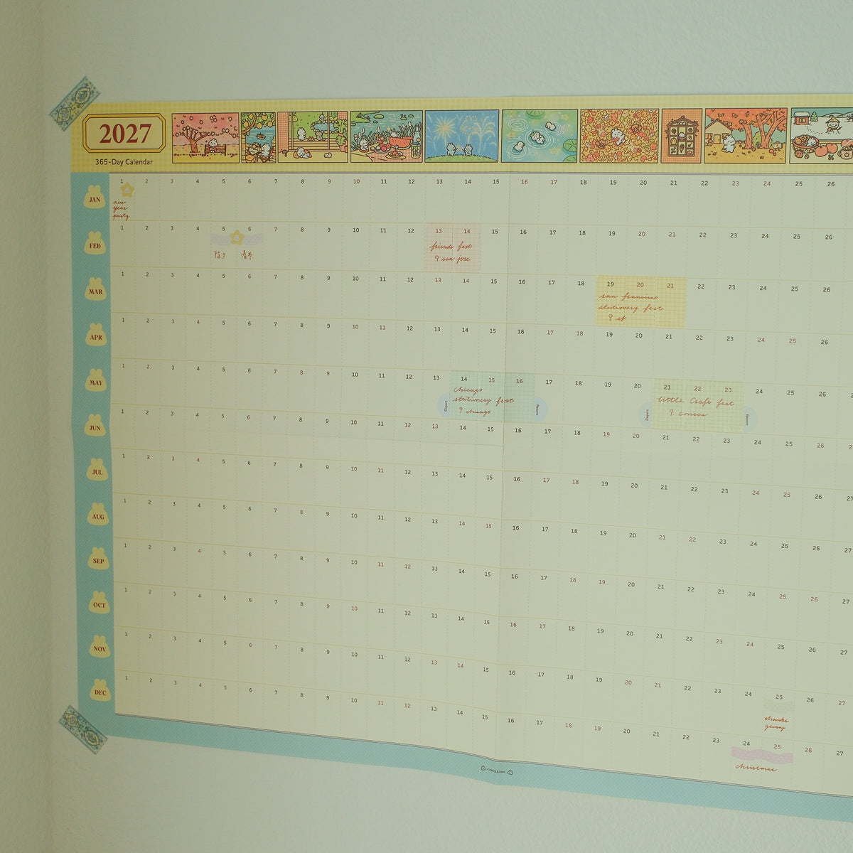 2027 Illustrated 365-Day A2 Wall Calendar & Sticker Pack