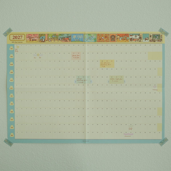 2027 Illustrated 365-Day A2 Wall Calendar & Sticker Pack