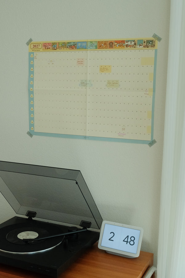 2027 Illustrated 365-Day A2 Wall Calendar & Sticker Pack