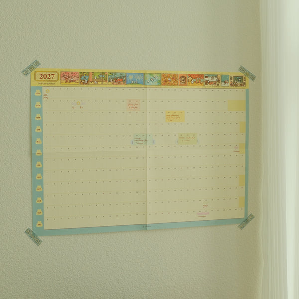2027 Illustrated 365-Day A2 Wall Calendar & Sticker Pack