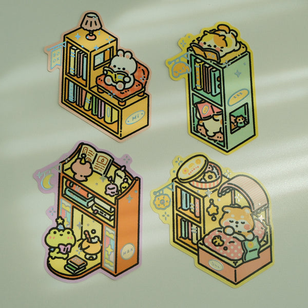 Bunnie Island Reading Club Die-Cut Stickers