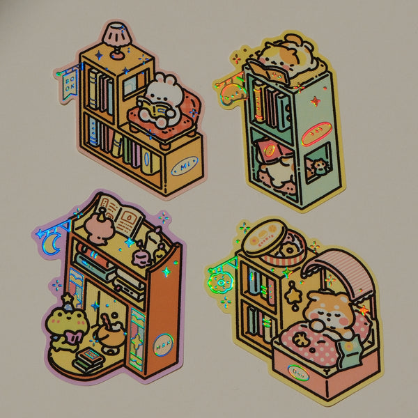 Bunnie Island Reading Club Die-Cut Stickers
