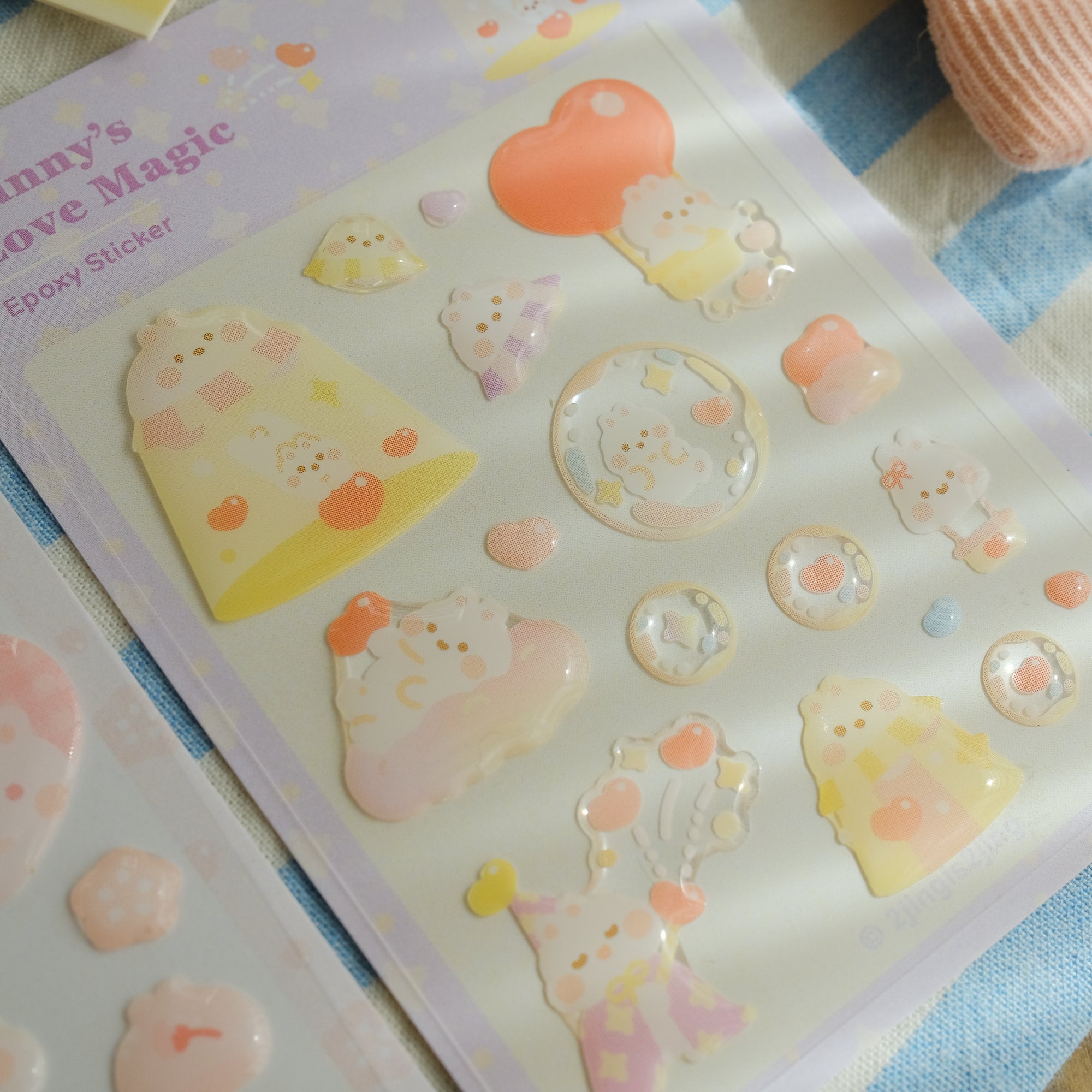 Mini Bunny Epoxy Sticker Sheet - Sakura & Love Magic