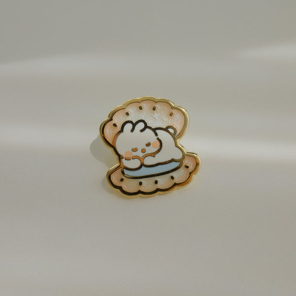 Pearl Bunny Enamel Pin