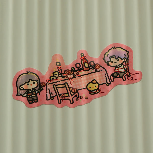 Lads Dinnner Table Large Foil Sticker