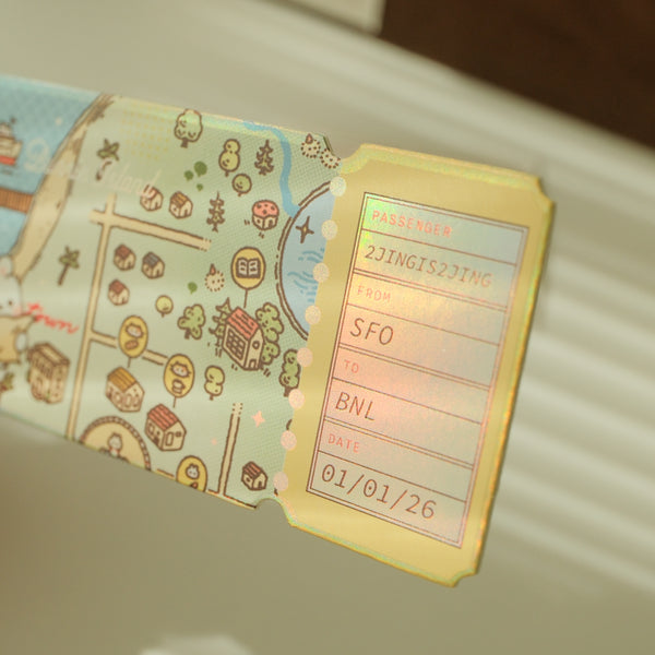 Bunnie Island Boarding Pass Bookmark