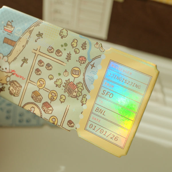 Bunnie Island Boarding Pass Bookmark