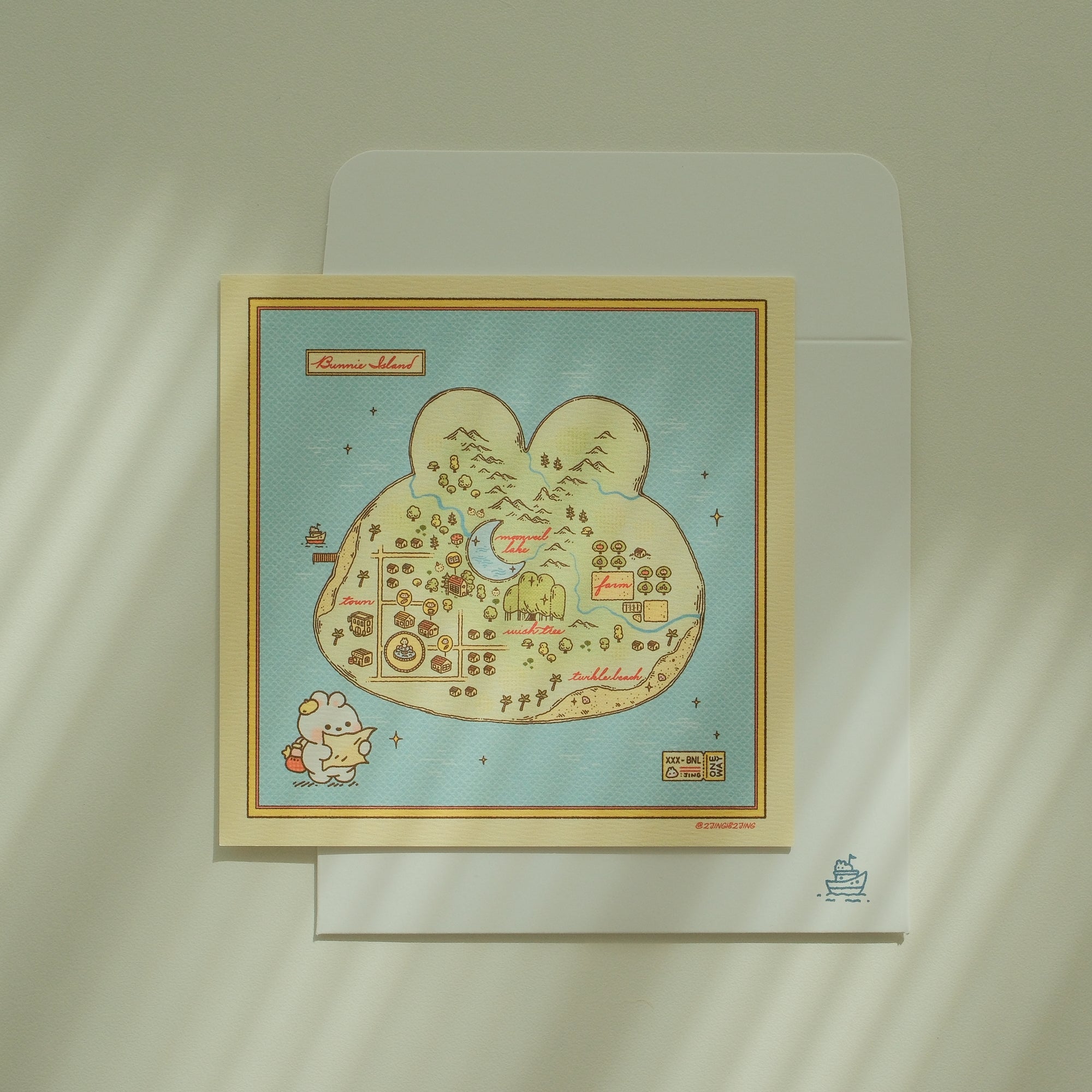Bunnie Island Map Postcard