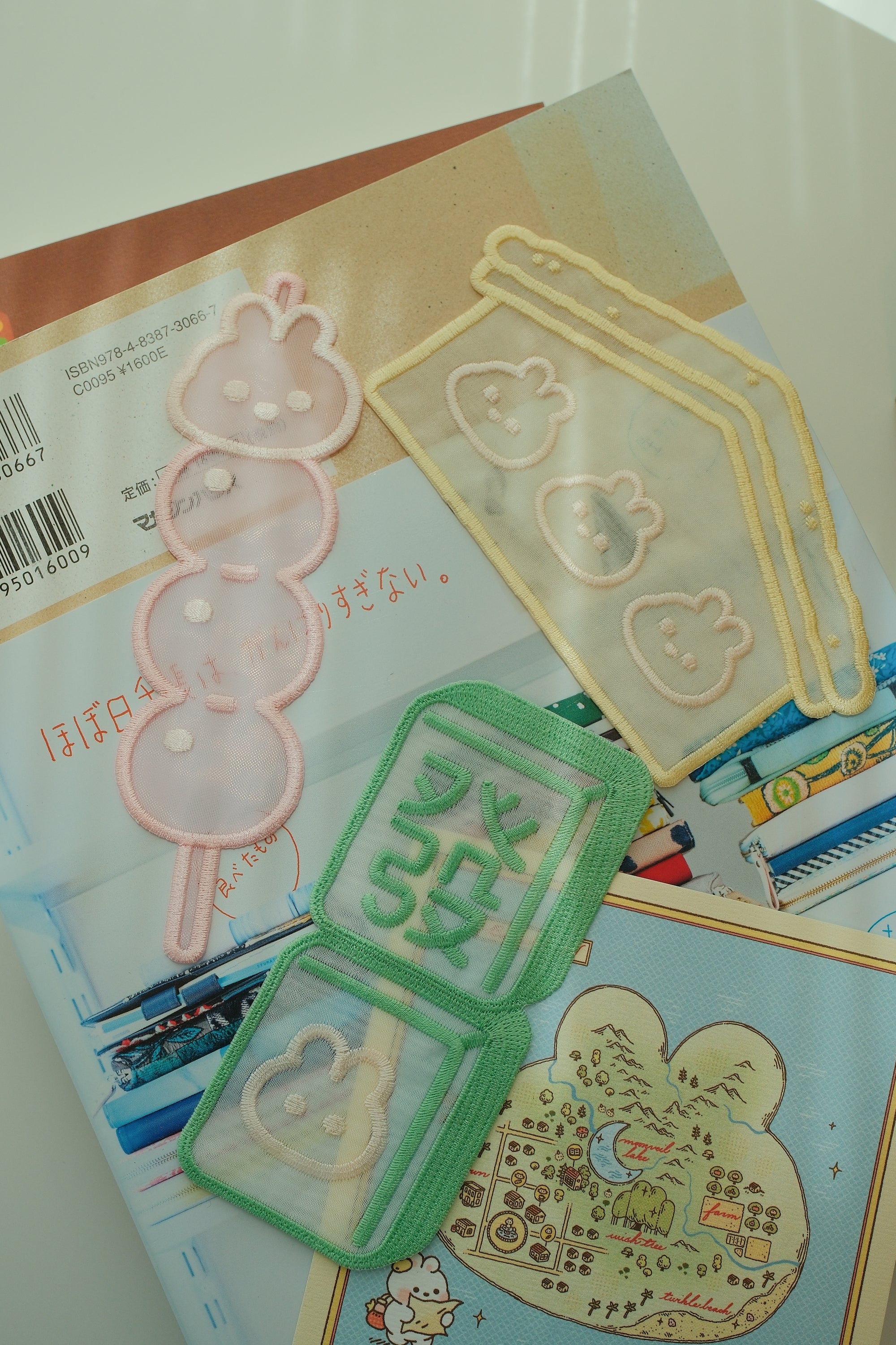 Tanghulu Bunnie Embroidered Bookmark