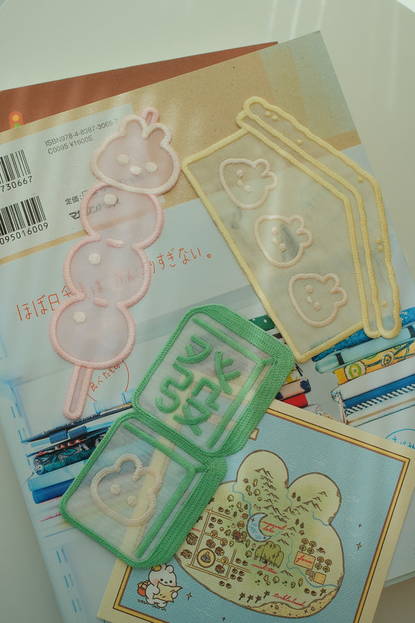 Fa Mahjong Bunnie Embroidered Bookmark