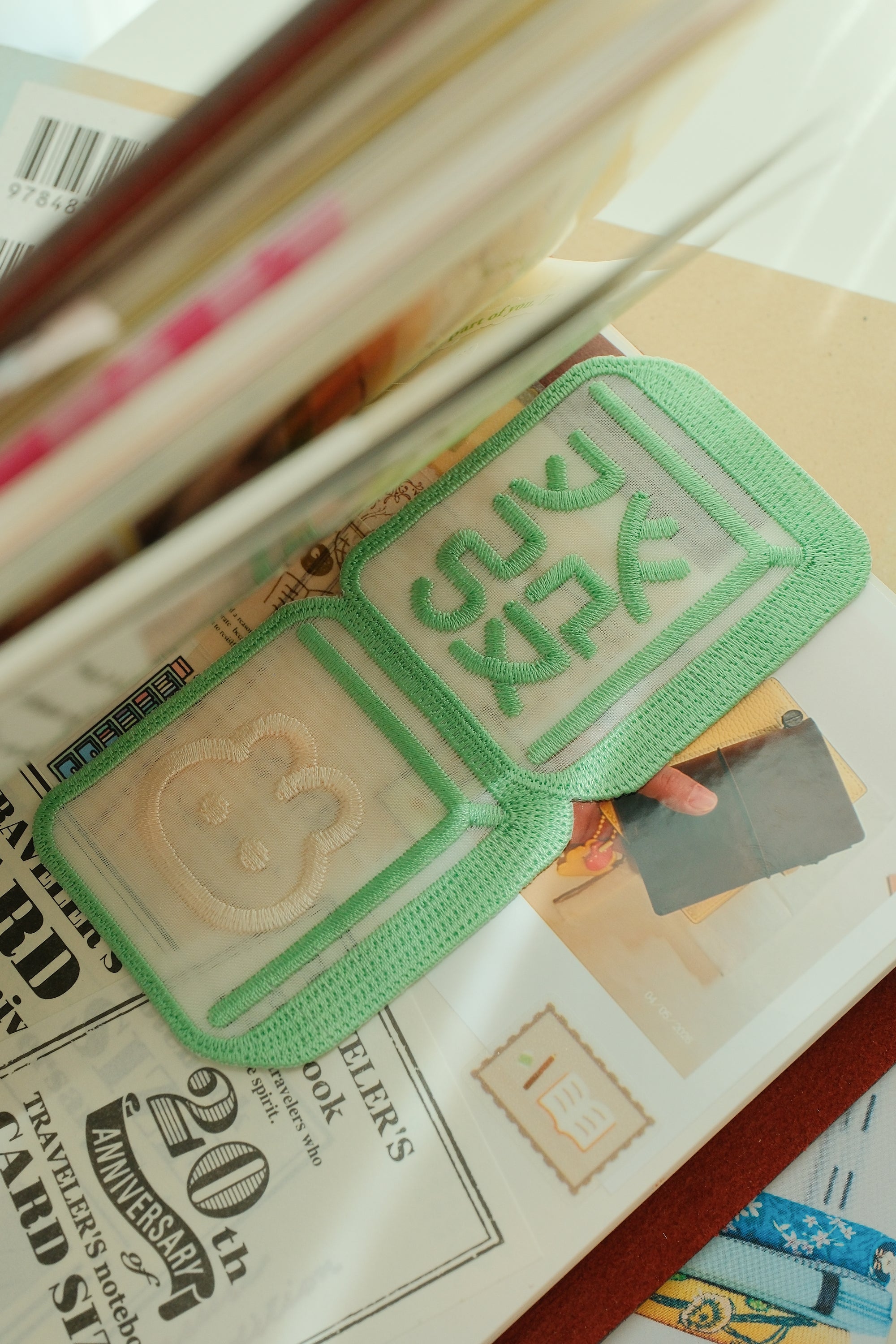 Fa Mahjong Bunnie Embroidered Bookmark