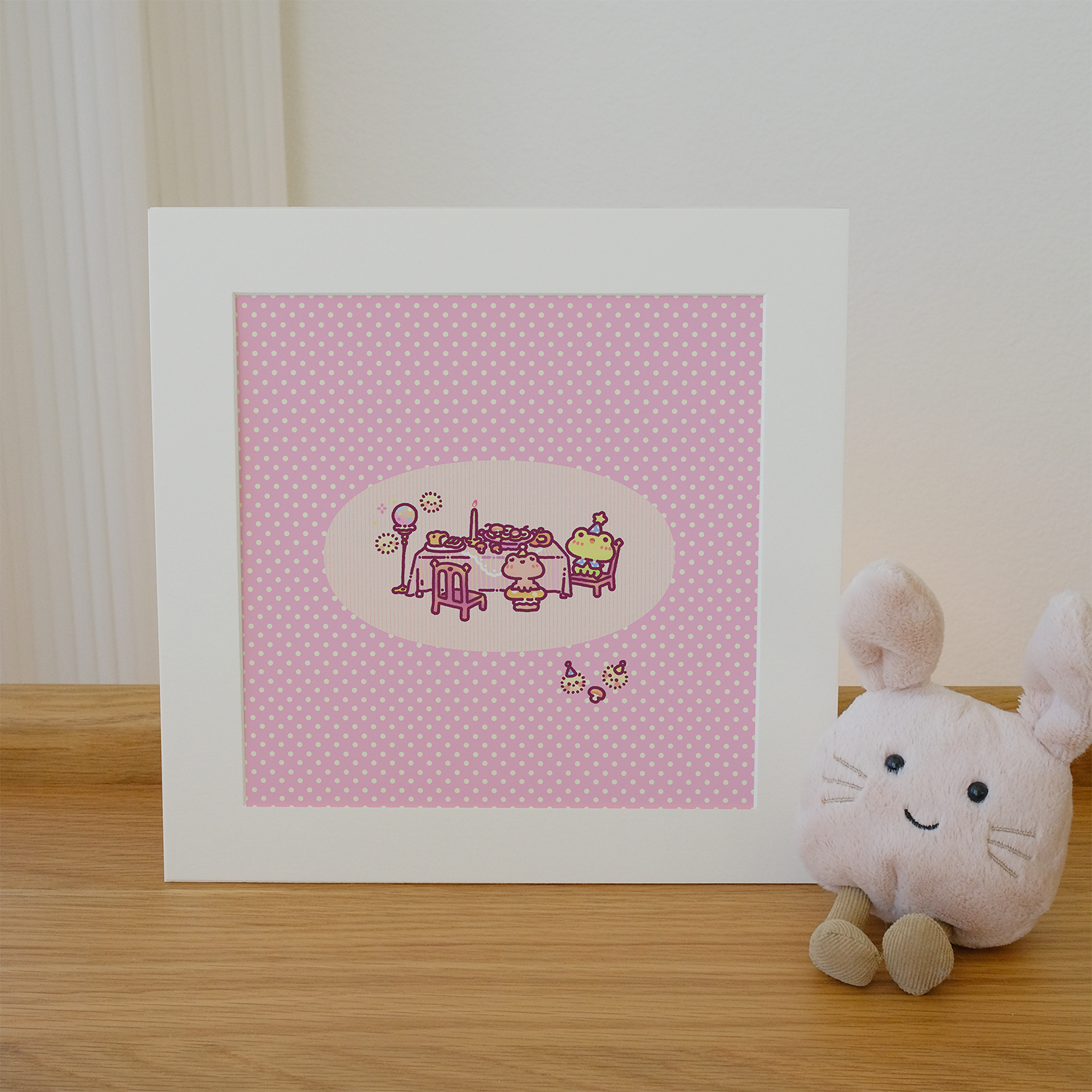 Mizuki & Kira - Dinner Table Square Art Print