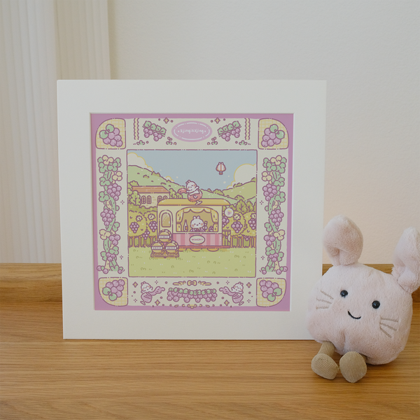 Bunny's Fruit Farm Art Print - Grape Farm/Vinery (Standard size or Mini size)