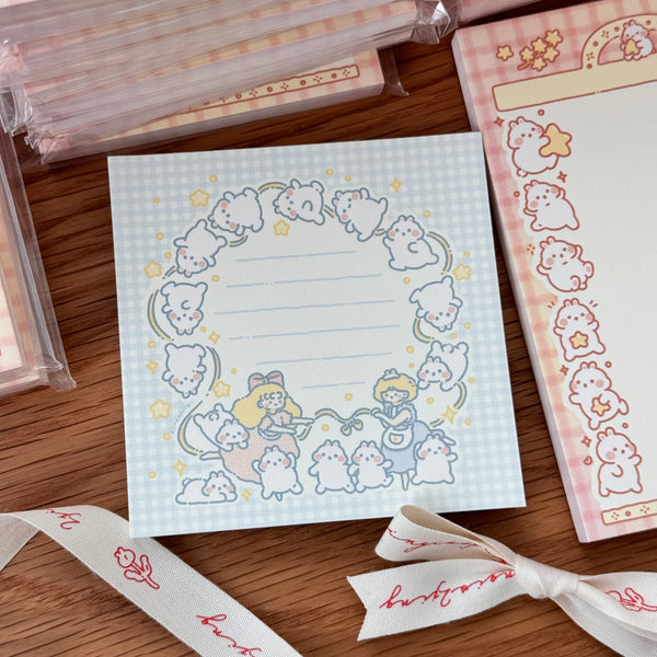 Ribbon Bunny Wreath Memo Pad