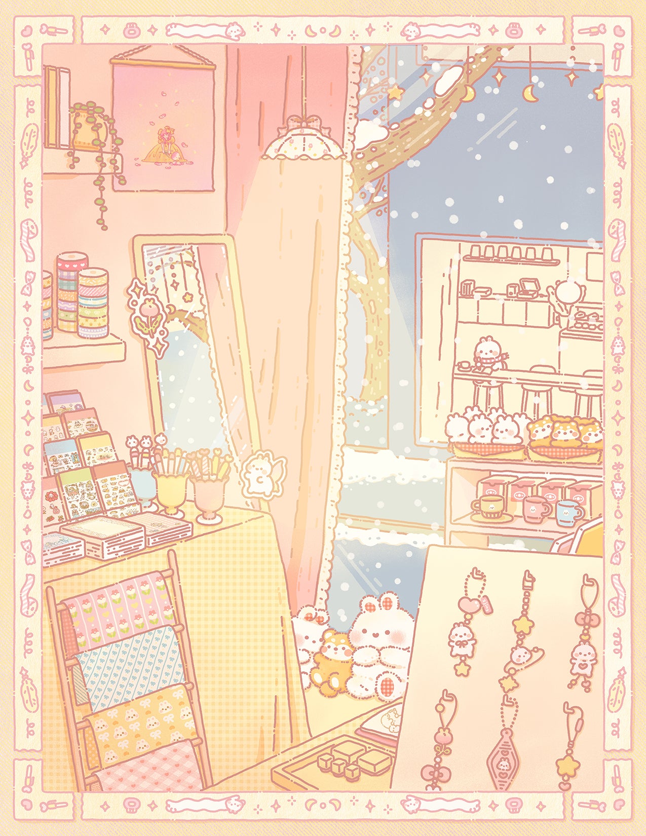 Cozy Stationery Shop Art Print by 2jingis2jing (8.5 x 11 inches)