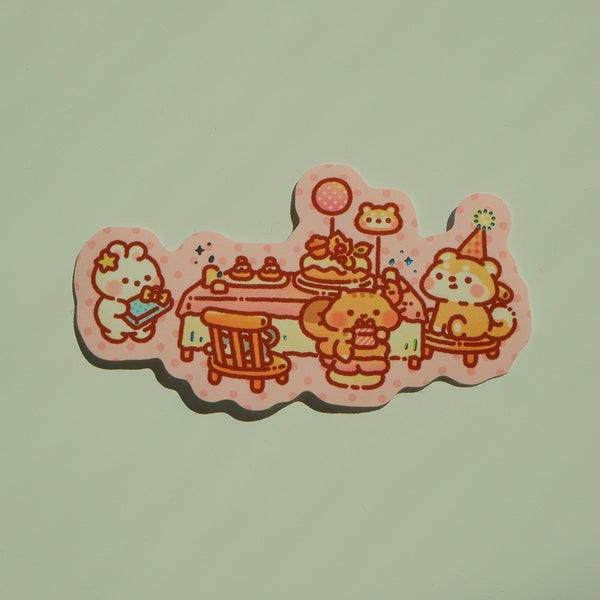 Birthday Party - Bunnie Island Dinner Table Series Foil Sticker