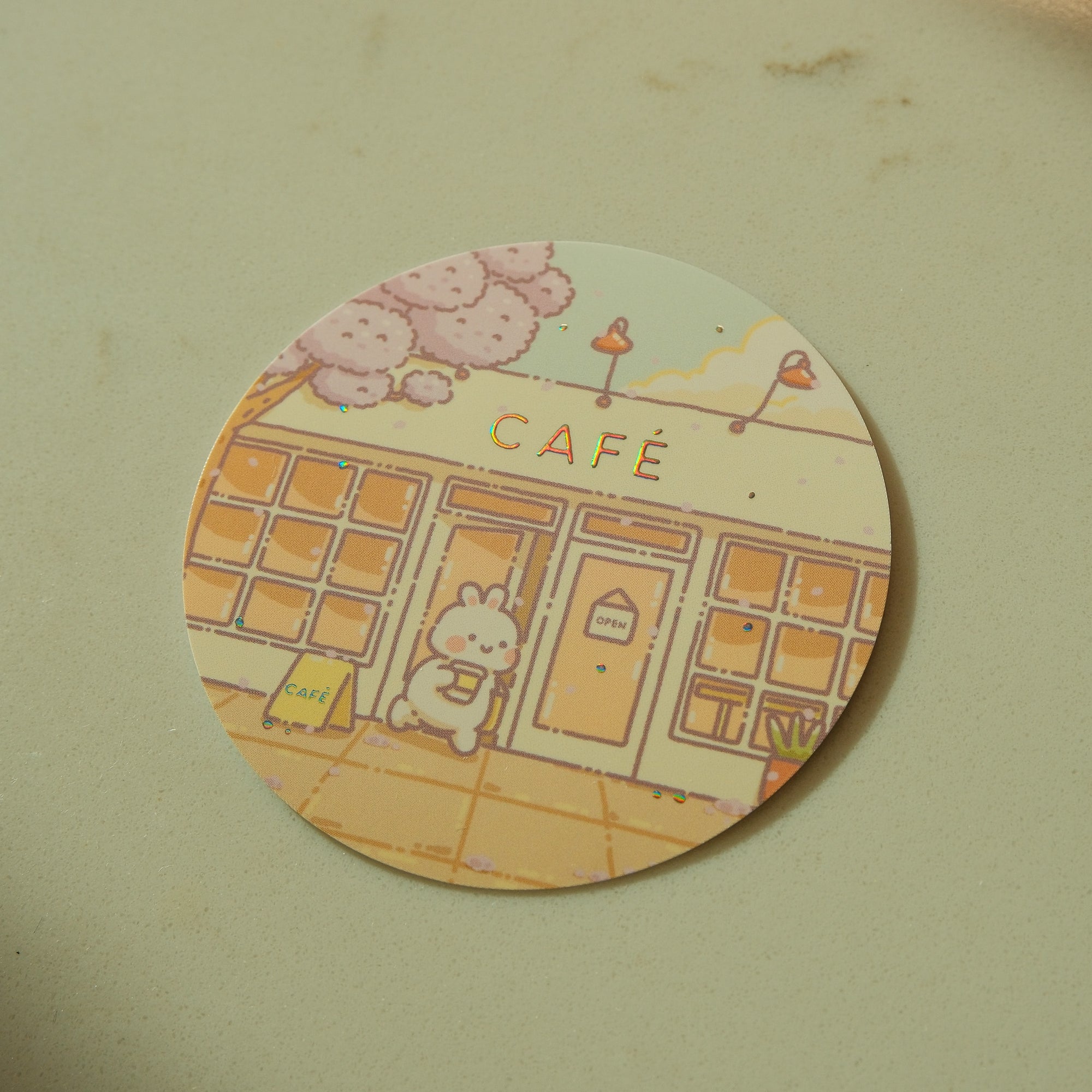 Morning Cafe-California Series Die Cut Sticker