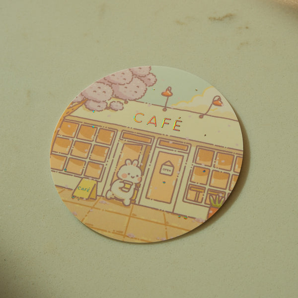 Morning Cafe-California Series Die Cut Sticker