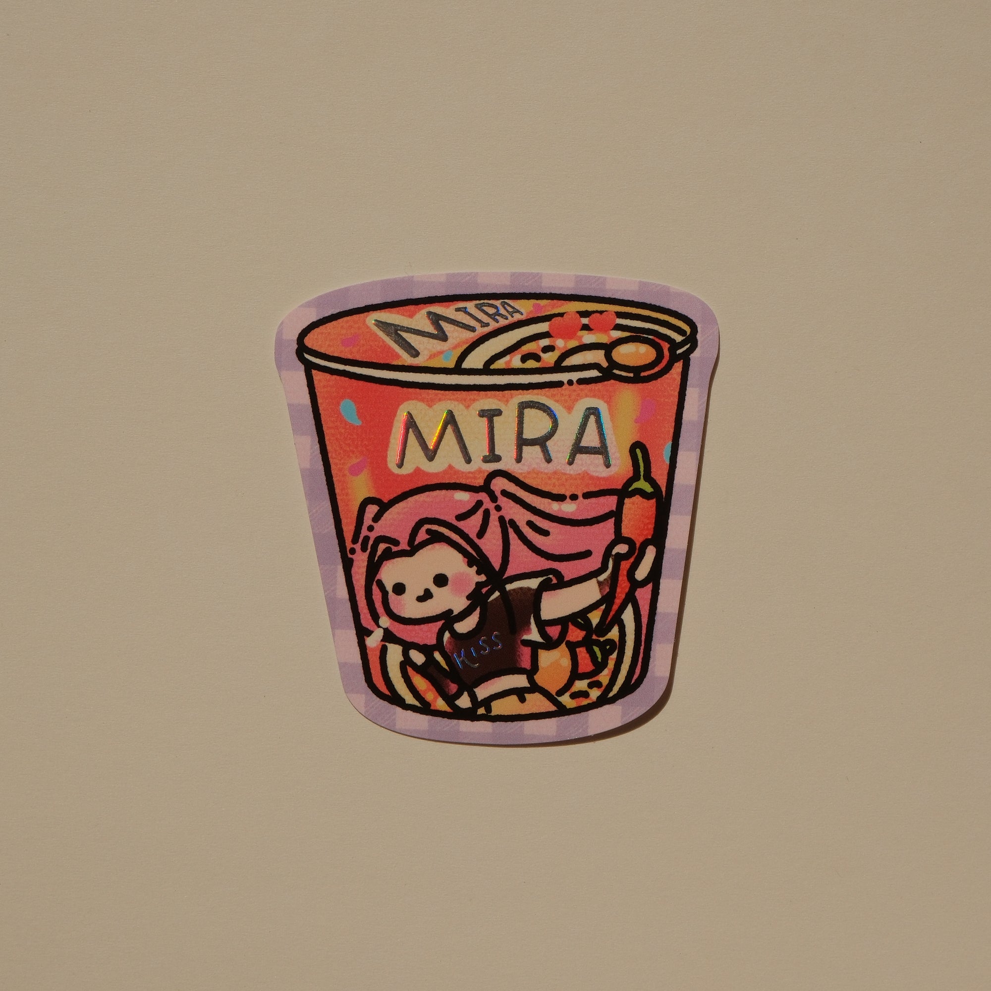 Mira Instant Noodle - Kpop Demon Hunters Foil Sticker