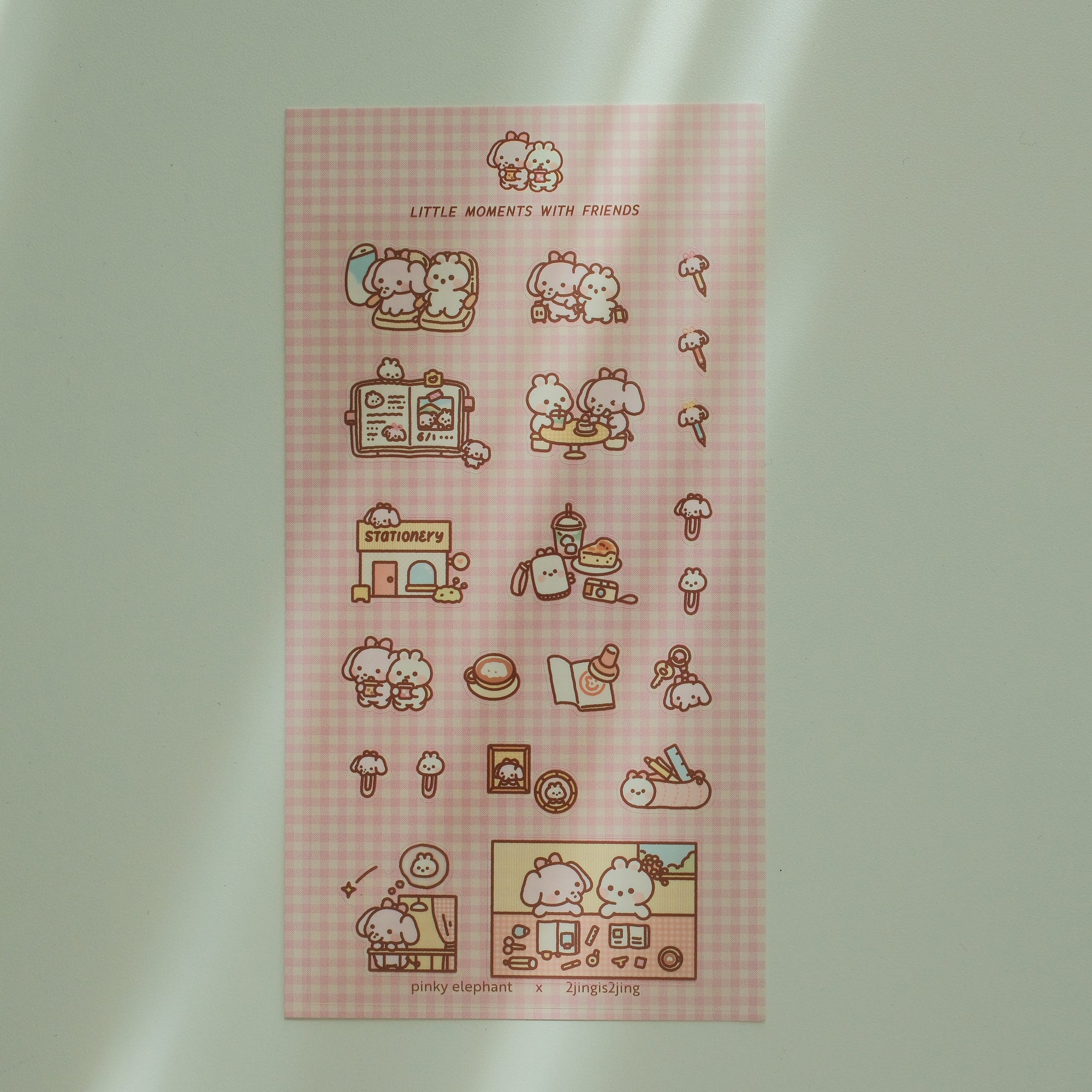 Pinky Elephant x 2jingis2jing Sticker Sheet