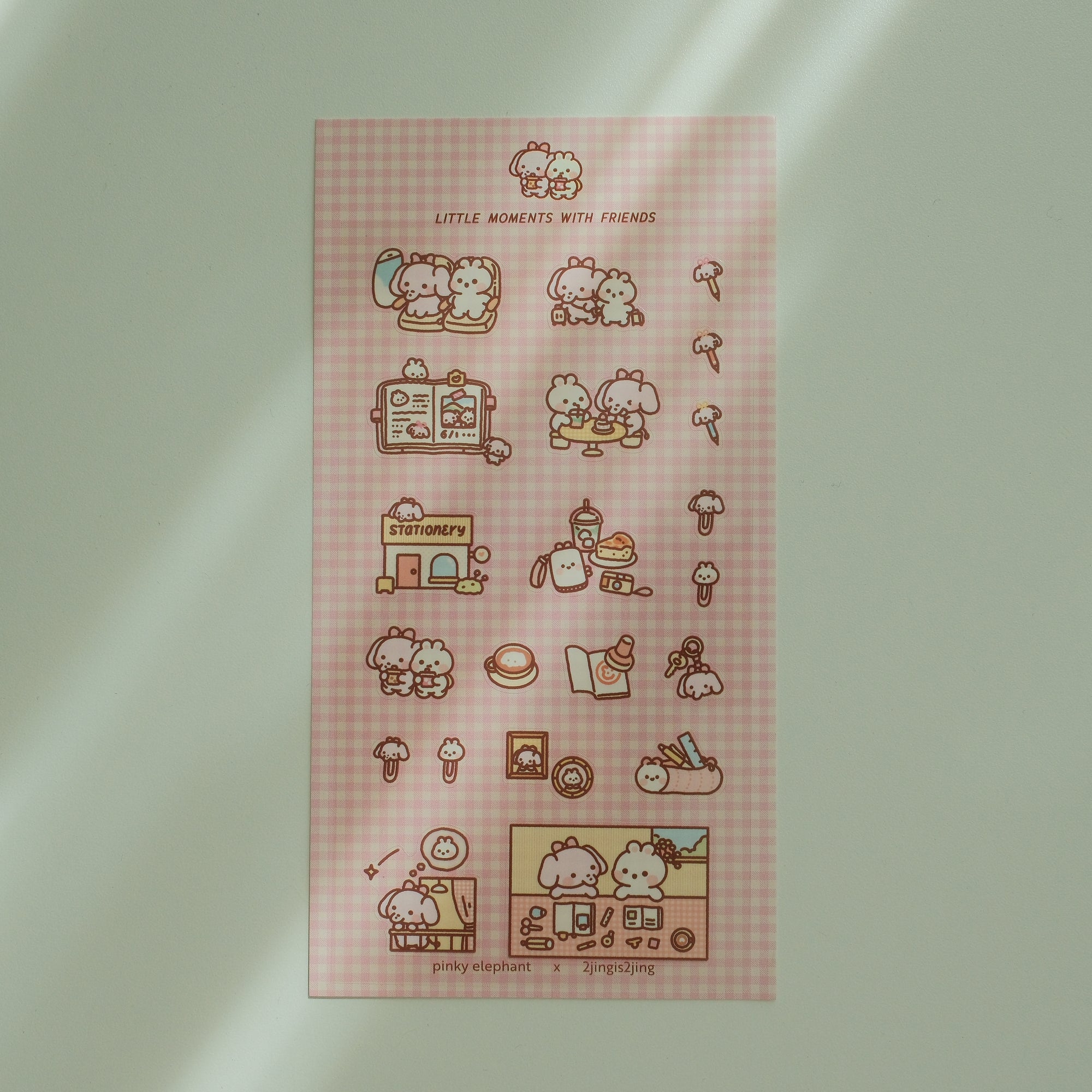 Pinky Elephant x 2jingis2jing Sticker Sheet