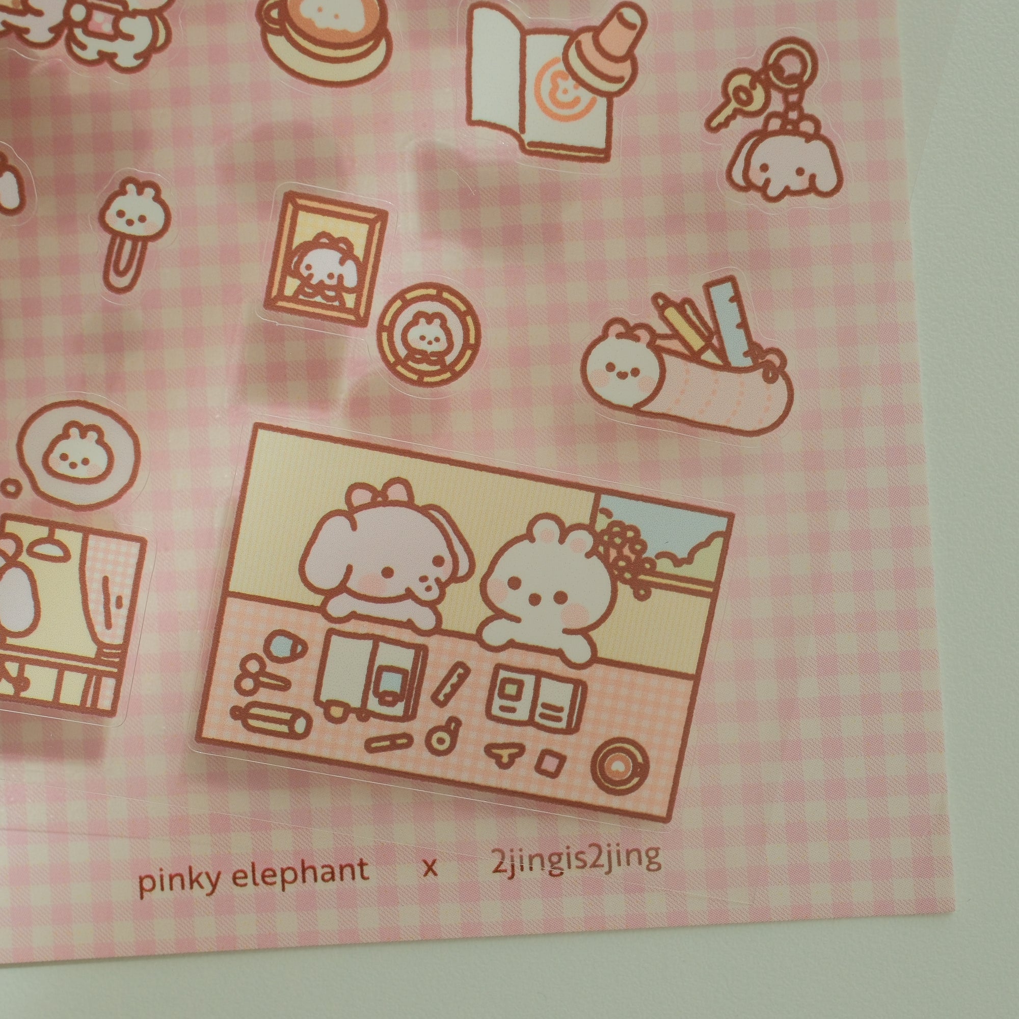 Pinky Elephant x 2jingis2jing Sticker Sheet
