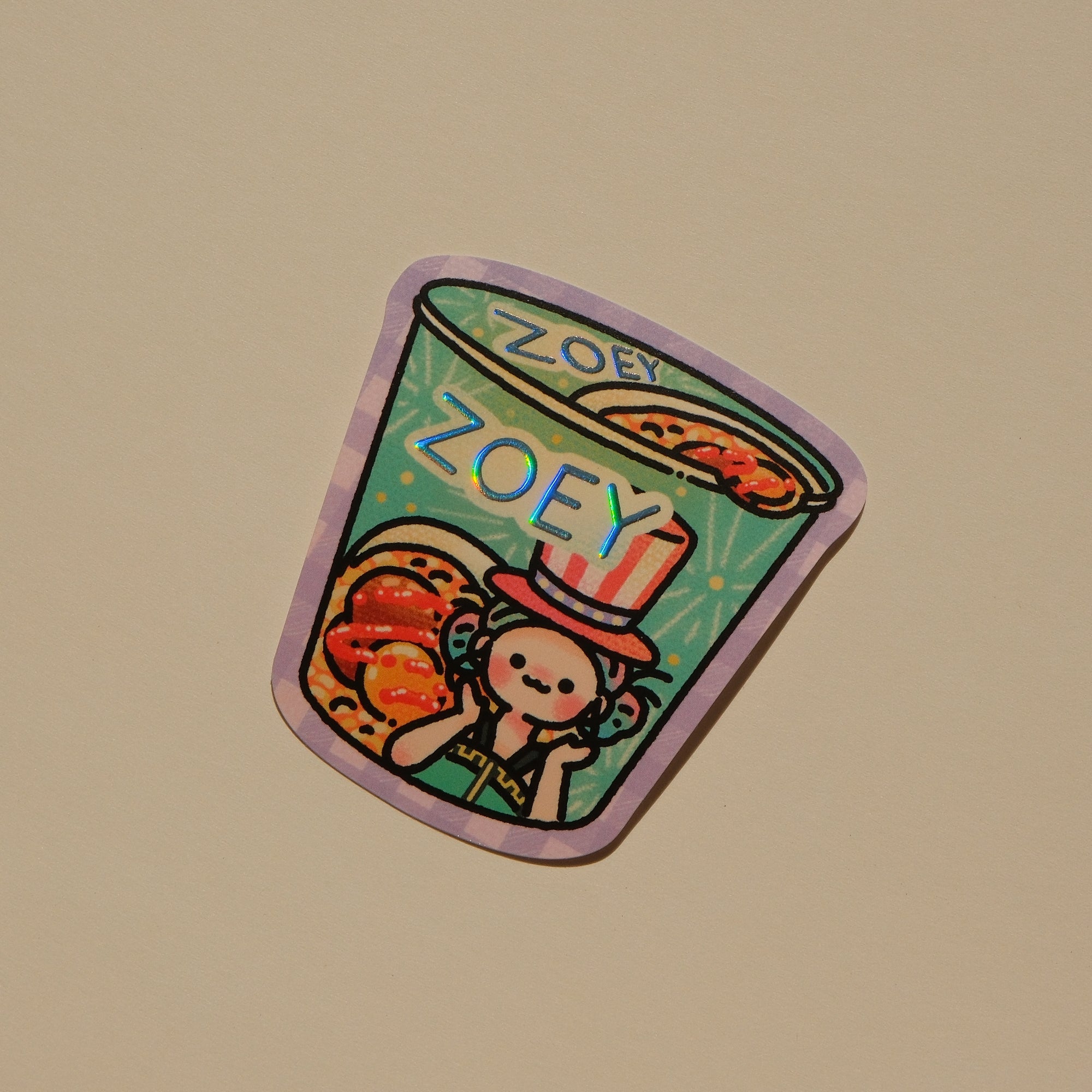 Zoey Instant Noodle - Kpop Demon Hunters Foil Sticker