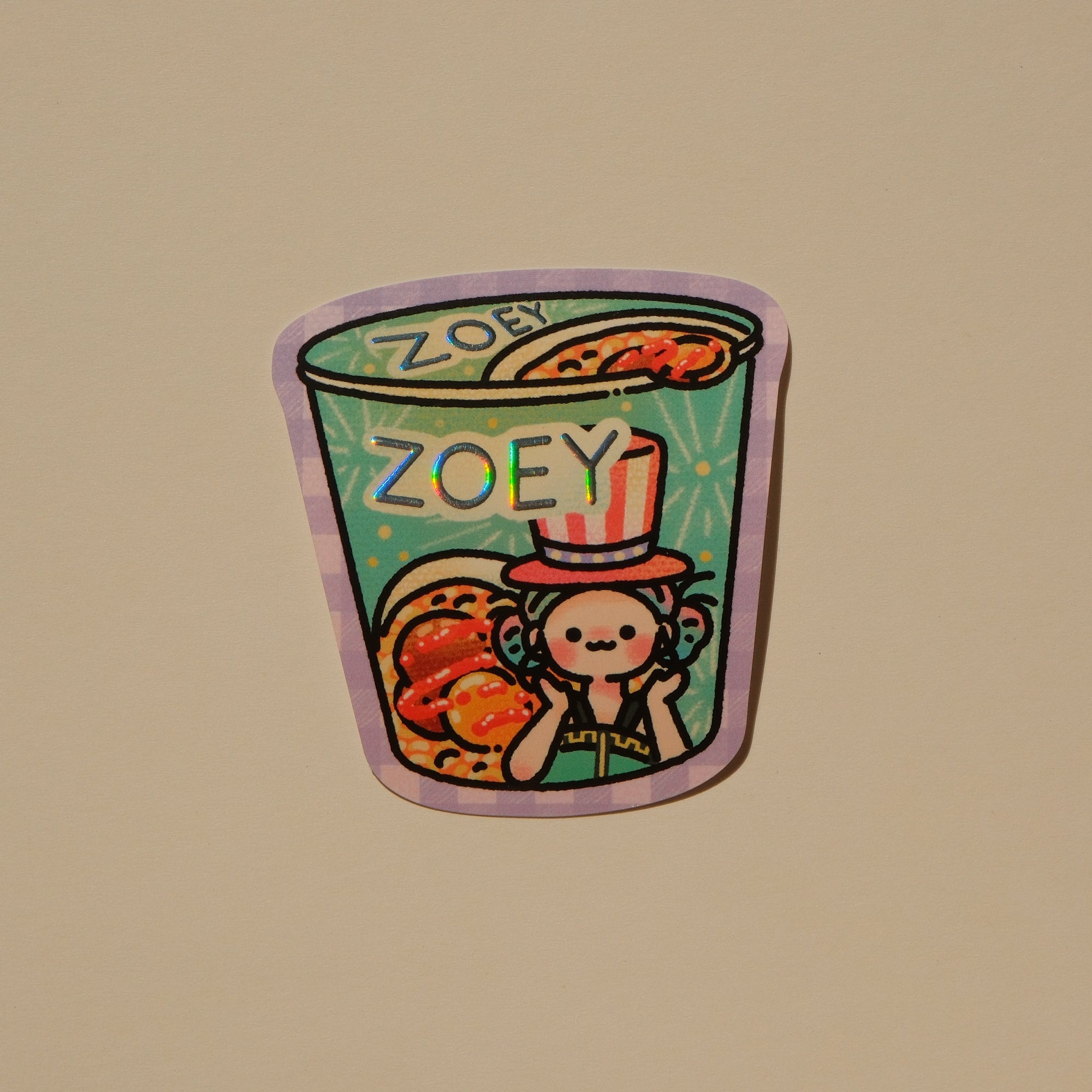 Zoey Instant Noodle - Kpop Demon Hunters Foil Sticker